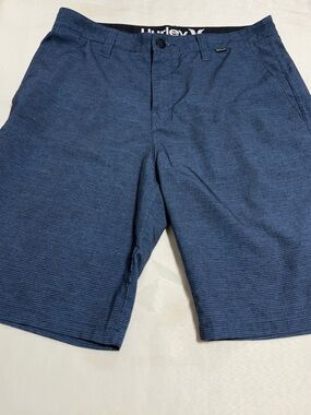 Hurley Men's Blue Textured Flat Front Shorts